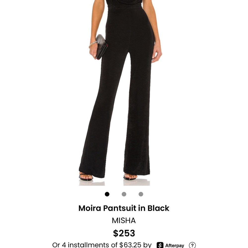 Misha Black Flared Jumpsuit Elegant Design